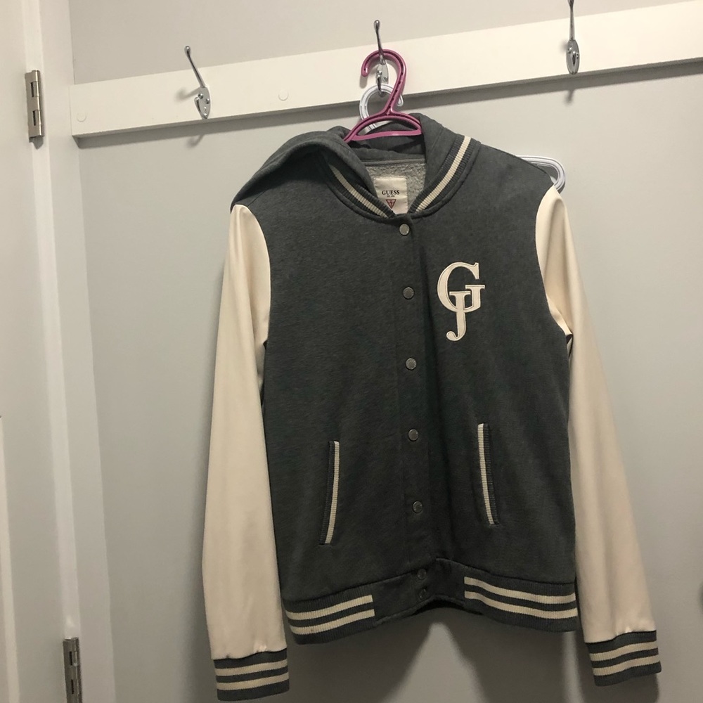 Hooded Guess Letterman Jacket
